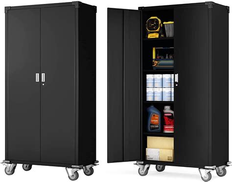 steel tall storage cabinet|lockable metal cabinet with shelves.